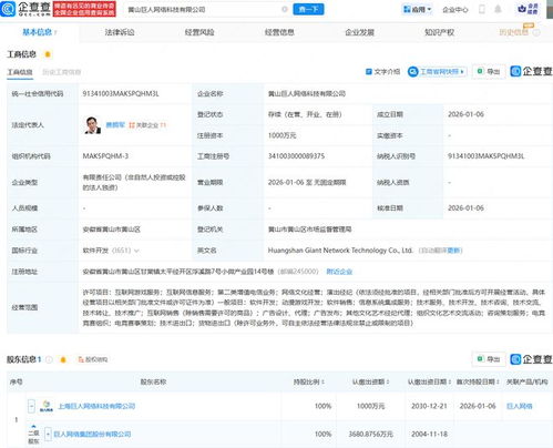 巨人網絡成立新公司，深化布局互聯網游戲與信息服務業務